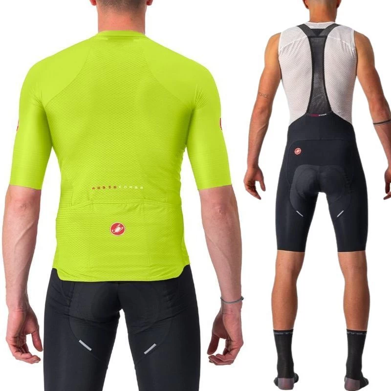 Completo Castelli Maglia Aero Race 6.0 + Salopette Free Aero Rc Verde Fluo/nero 4 Completo Castelli Maglia Aero Race 6.0 + Salopette Free Aero Rc Verde Fluo/nero - immagine 2