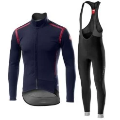 Completo Castelli Giacca Perfetto RoS Saville Blu + Salopette Lunga Tutto Nano