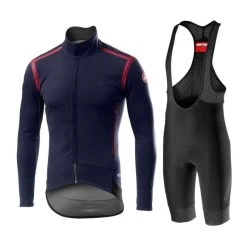 Completo Castelli Giacca Perfetto Ros Saville Blu + Salopette Tutto Nano