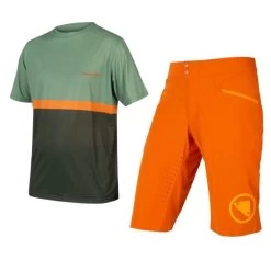 Completo MTB Endura Singletrack Verde/arancione