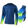 Completo Troy Lee Designs Maglia Skyline + Guanti Air Jet Blu/giallo