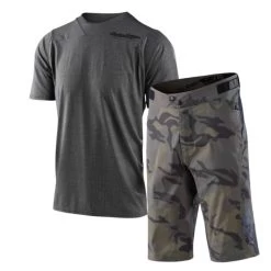 Completo Troy Lee Designs Maglia Skyline+Pantaloni Flowline Con Fondello Camo