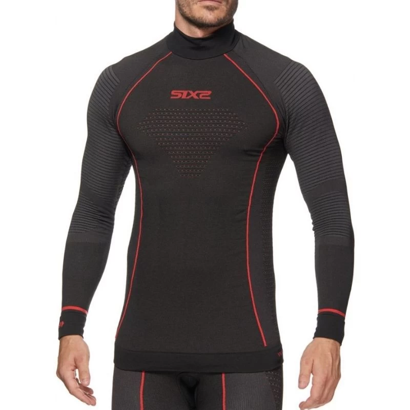 Maglia Intima Collo Alto Lupetto Sixs Blazefit Nero/rosso 5 Maglia Intima Collo Alto Lupetto Sixs Blazefit Nero/rosso - immagine 3