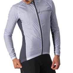 Mantellina Castelli Squadra Stretch Grigio -Negozio Di Attrezzature Per Biciclette mantellina castelli squadra stretch grigio 4