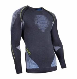 UYN Maglia Intima Manica Lunga Giro Collo Evolutyon Grigio/blu/giallo